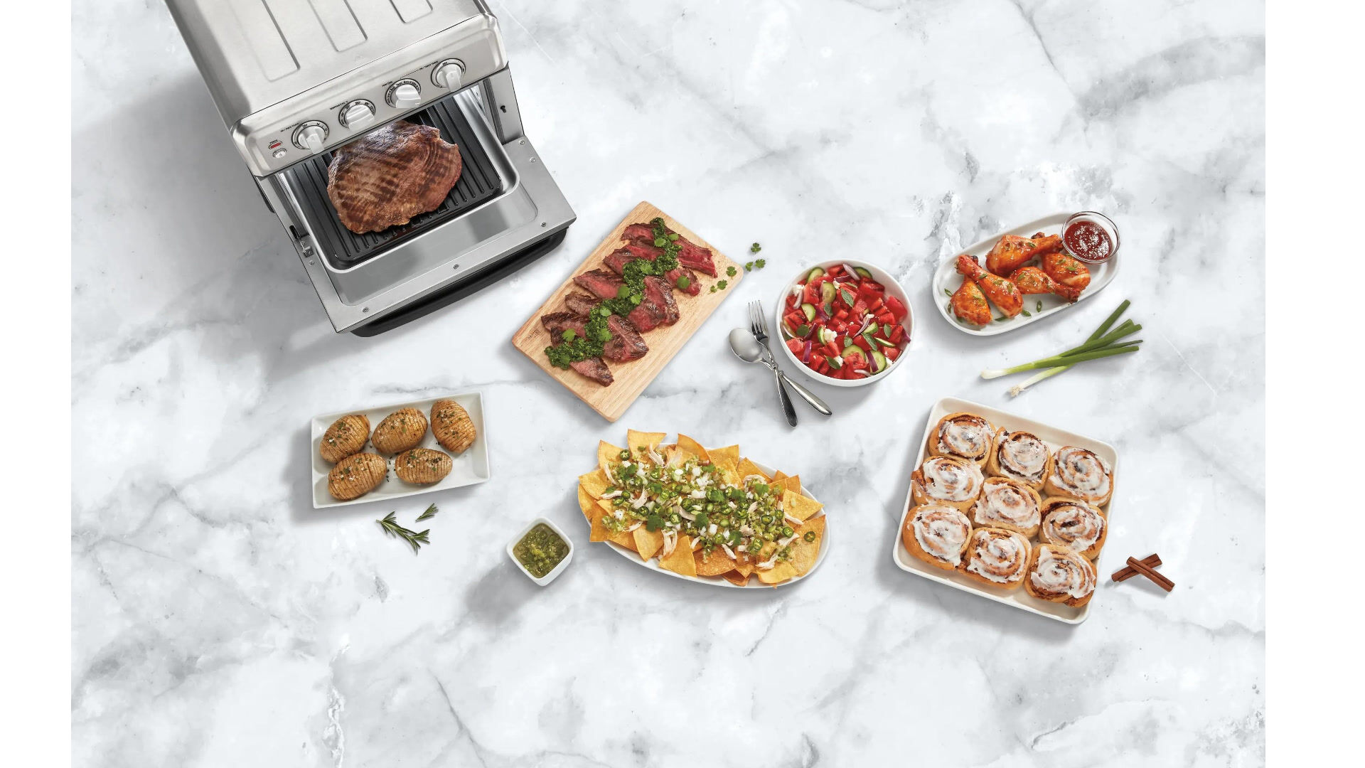 toaster oven air fryer with food
